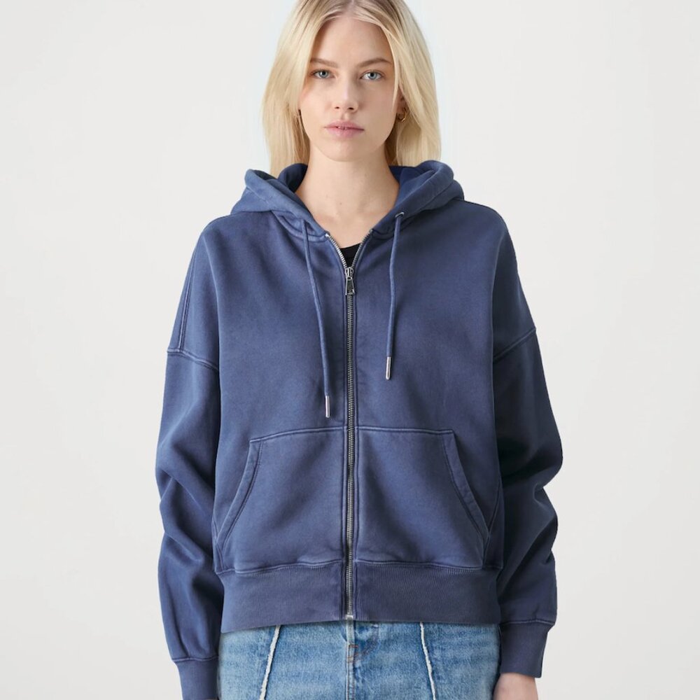 Abercrombie & Fitch ESSENTIAL SUNDAY HOODED - Zip-up sweatshirt navy L
